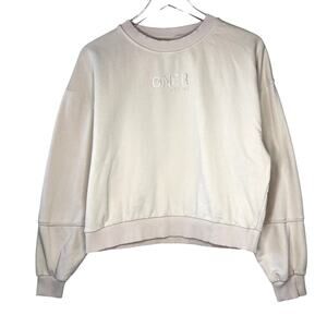ONER Active Crewneck Pullover Sweatshirt MEDIUM Cream Beige Terry Lined
